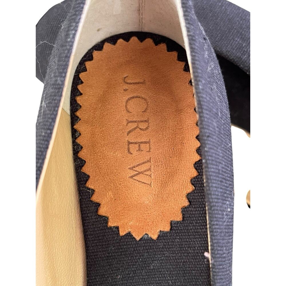 NEW J Crew Women’s Size 6 Seville Canvas Espadrille Black Wedges Slip Ons 64498 - Picture 7 of 12